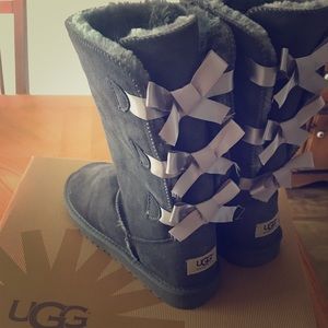 Grey Bailey Bow UGGS